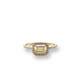 טבעת מלבן - זהב צהוב