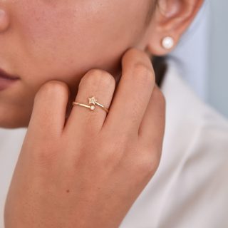 טבעת כוכבים - זהב צהוב