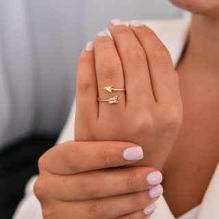 טבעת חץ - זהב צהוב