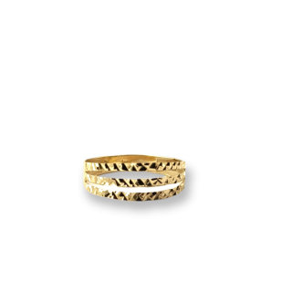 טבעת חיתוכי לייזר - זהב צהוב