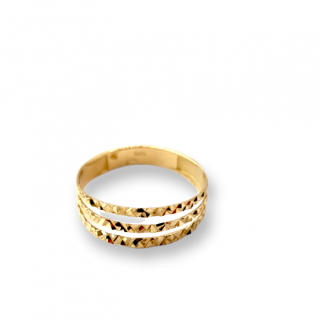 טבעת חיתוכי לייזר - זהב צהוב