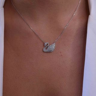 שרשרת זהב לבן ברבור