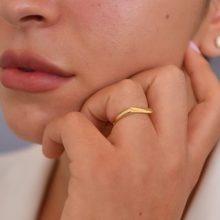 טבעת פלטה - זהב צהוב