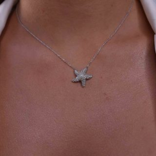 שרשרת זהב לבן כוכב